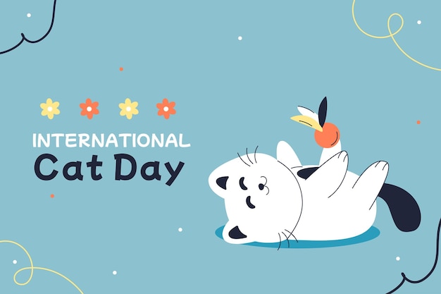plantilla de estandarte de fondo para el día internacional del gato