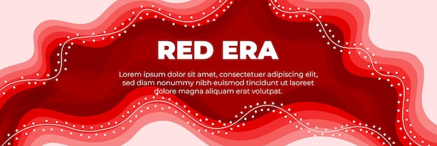 plantilla de estandarte horizontal de tema de color rojo con espacio de copia