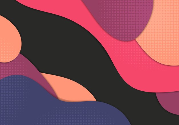 Plantilla de estilo de colores abstractos de decoración de ilustraciones de garabatos Ilustraciones de estilo superpuestas de fondo ondulado