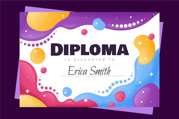 Plantilla de estilo de diploma para niños