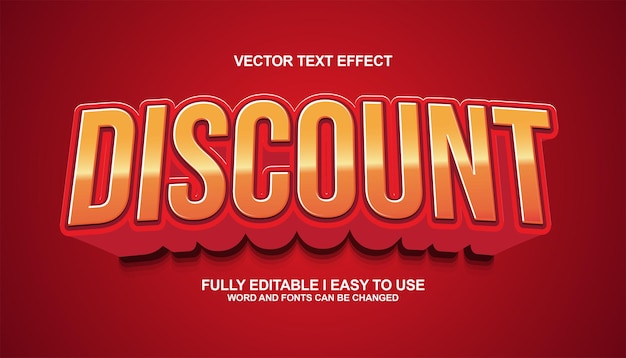 plantilla de estilo de efecto de texto de descuento 3d editable