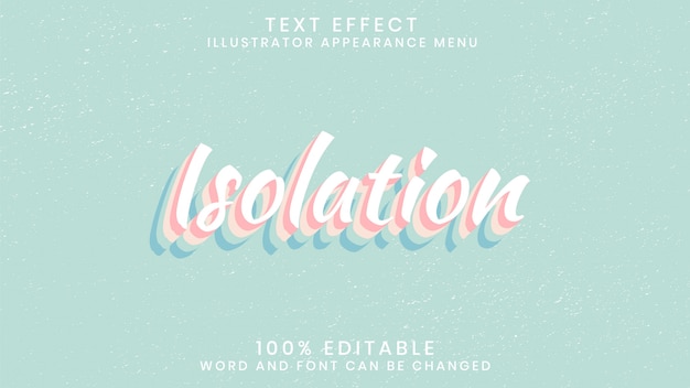 Vector plantilla de estilo de efecto de texto editable de aislamiento