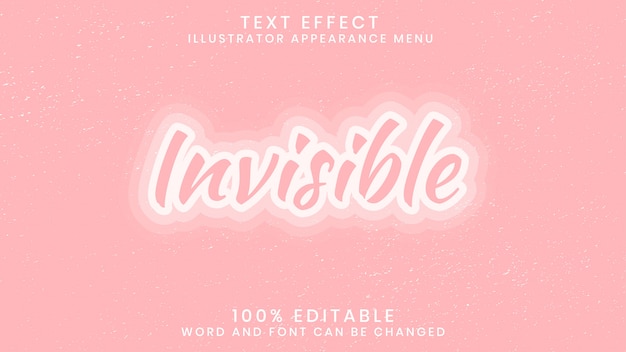 Plantilla de estilo de efecto de texto editable invisible