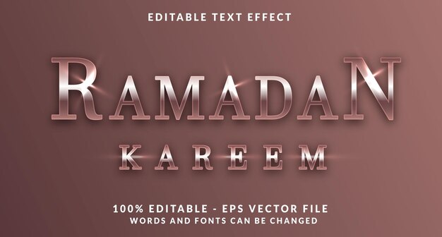 plantilla de estilo de efecto de texto editable ramadan kareem
