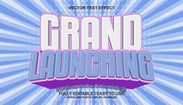 plantilla de estilo de efecto de texto de gran lanzamiento 3D editable