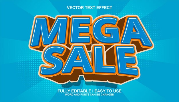 plantilla de estilo de efecto de texto de venta mega 3D editable para la promoción