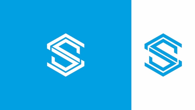 Plantilla de estilo de forma geométrica SS Monogram Vector de diseño inicial de monograma sobre fondo aislado