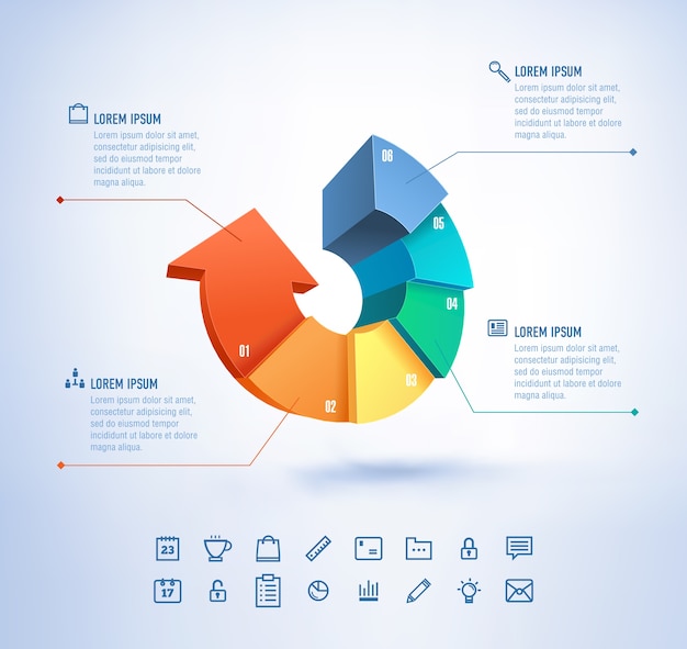 plantilla en estilo moderno Para infografía y presentación Iconos y gráficos de negocios con flecha de crecimiento