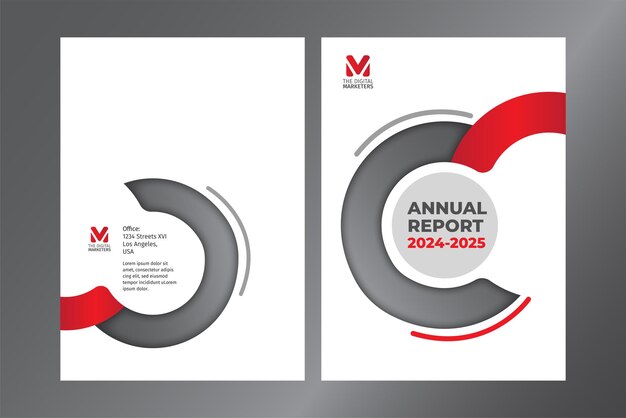 Plantilla de estilo profesional minimalista de diseño de portada de informe anual