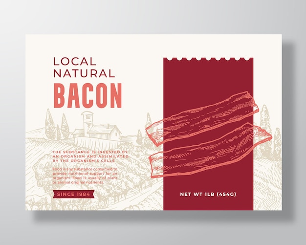 Plantilla de etiqueta de alimentos vector abstracto diseño de empaquetado diseño moderno tipografía banner con dibujado a mano ...