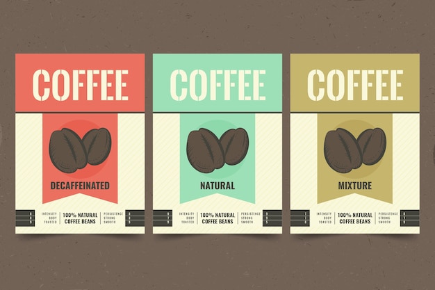 Plantilla de etiqueta de café dibujada a mano