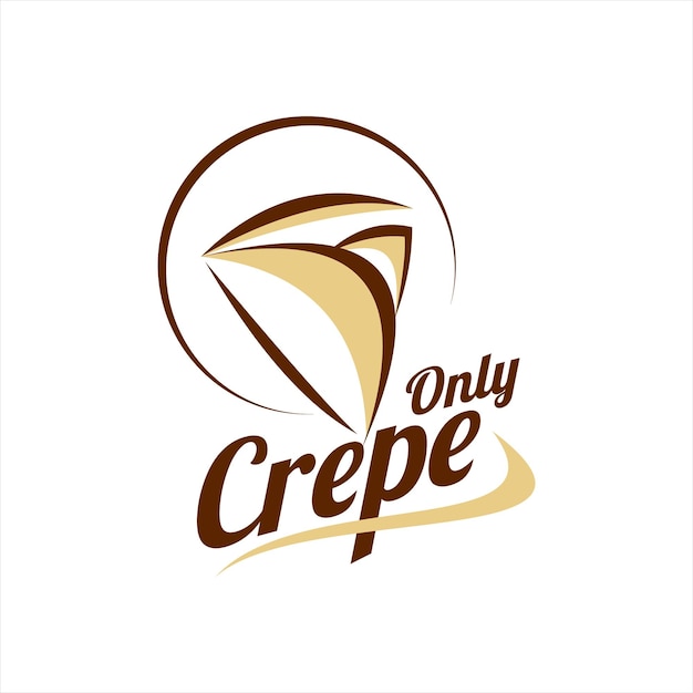 Plantilla de etiqueta de ilustración de alimentos de diseño de logotipo de crepe