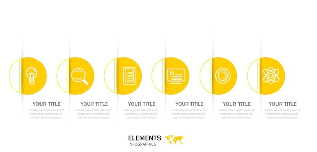 Plantilla de etiqueta infográfica con iconos. puede usarse para gráficos de información, diagramas de flujo, presentaciones