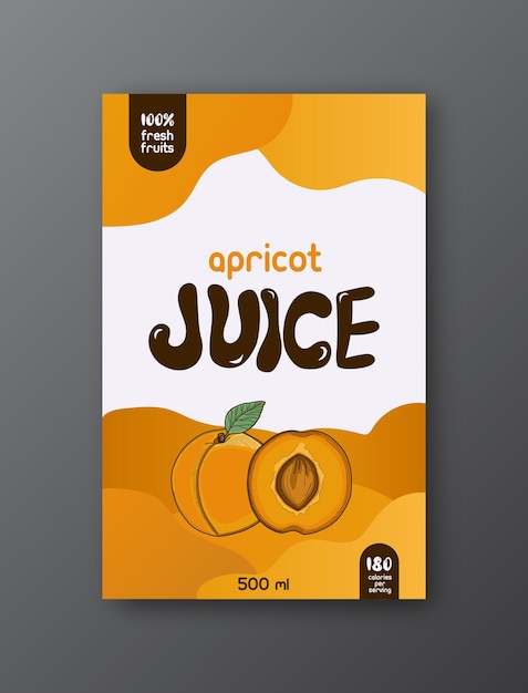 Vector plantilla de etiqueta de jugo de albaricoque