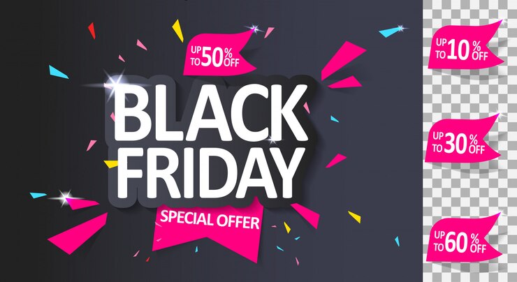 Plantilla de etiqueta de venta de viernes negro, oferta especial.