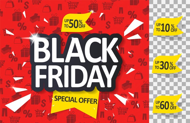 Plantilla de etiqueta de venta de viernes negro, oferta especial.
