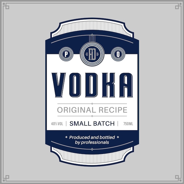 Vector plantilla de etiqueta de vodka vectorial