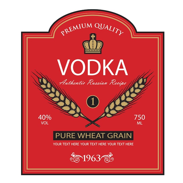 plantilla de etiqueta de vodka