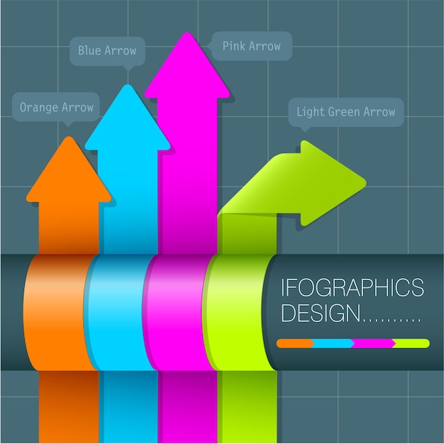 Vector plantilla de etiquetas de arco iris para infografías.