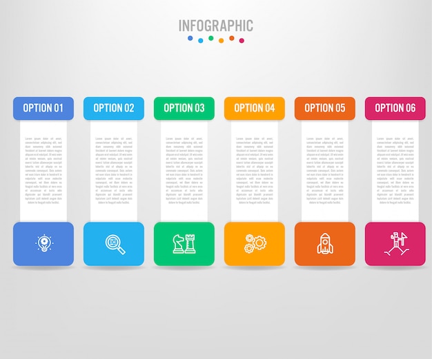 Plantilla de etiquetas de infografía empresarial con opciones