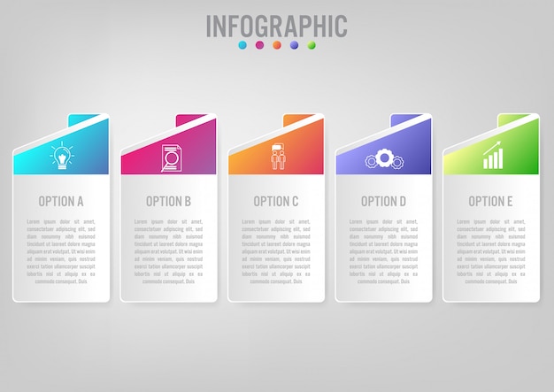 Plantilla de etiquetas de infografía de negocios