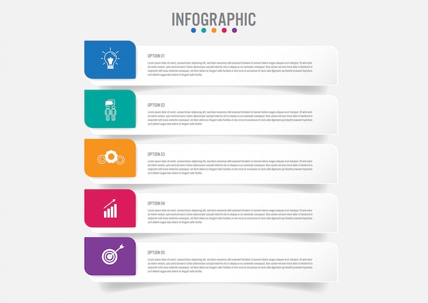 Plantilla de etiquetas de infografía de negocios