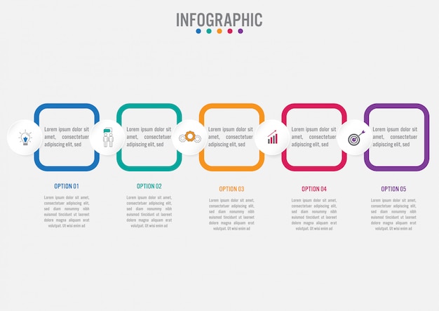 Plantilla de etiquetas de infografía de negocios