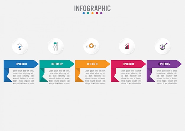 Plantilla de etiquetas de infografía de negocios