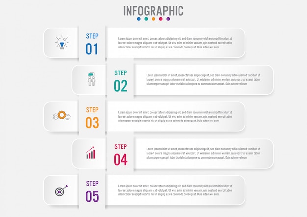 Plantilla de etiquetas de infografía de negocios