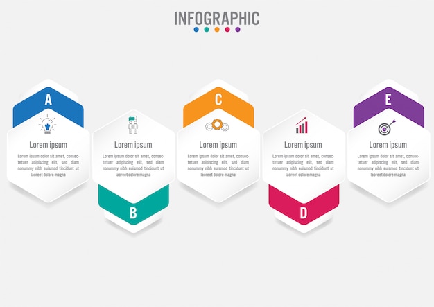 Plantilla de etiquetas de infografía de negocios