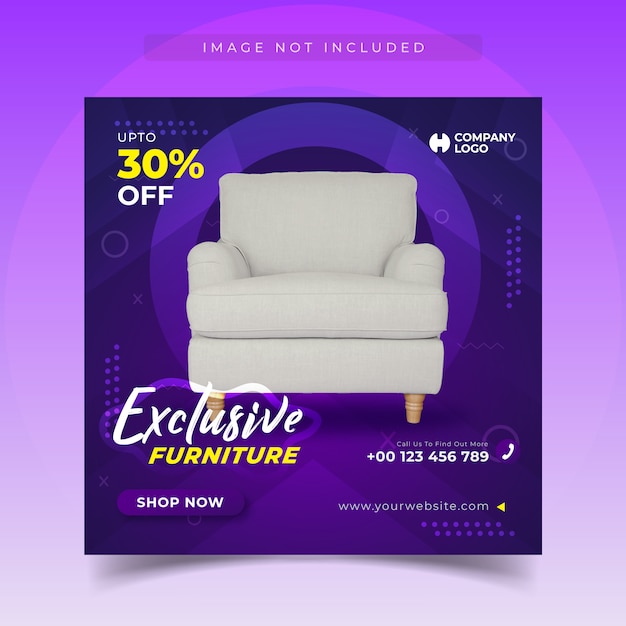 Vector plantilla exclusiva de banner de venta de muebles