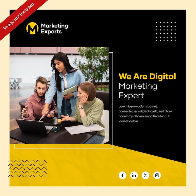 Vector plantilla de experto en marketing digital para empresas