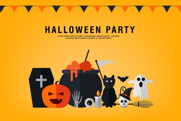 Plantilla feliz fiesta de Halloween