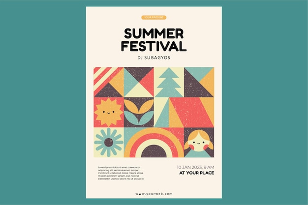 Vector plantilla de festival de verano