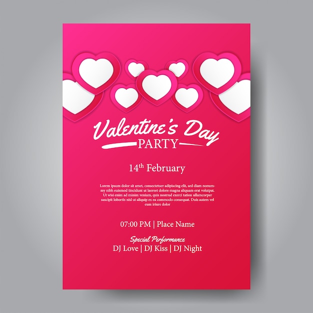 Plantilla de fiesta de san valentín