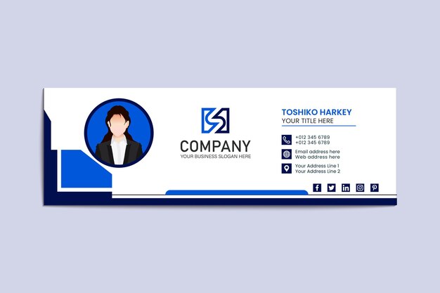 Plantilla de firma de correo electrónico empresarial minimalista simple