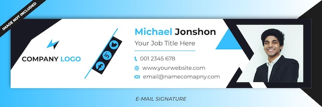 Vector plantilla de firma de correo electrónico o diseño de portada de redes sociales personales de correo electrónico