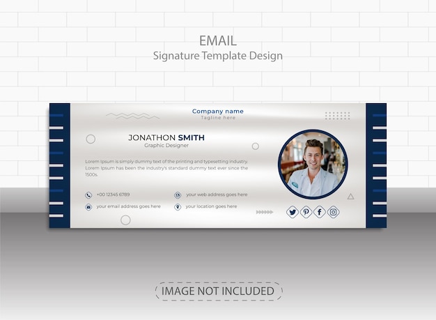 Vector plantilla de firma de correo electrónico o pie de página de correo electrónico y diseño de portada de redes sociales personales