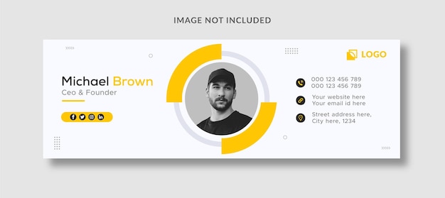 Vector plantilla de firma de correo electrónico profesional de negocios o pie de página de correo electrónico y portada personal de redes sociales