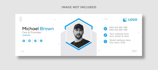 Vector plantilla de firma de correo electrónico profesional de negocios o pie de página de correo electrónico y portada personal de redes sociales