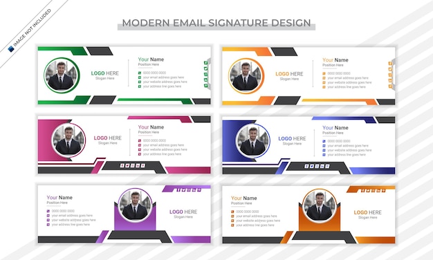 Plantilla de firma de pie de página de correo electrónico vectorial