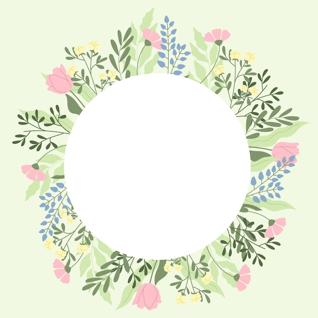 Vector plantilla floral con fondo blanco vector elegantes flores dibujadas a mano