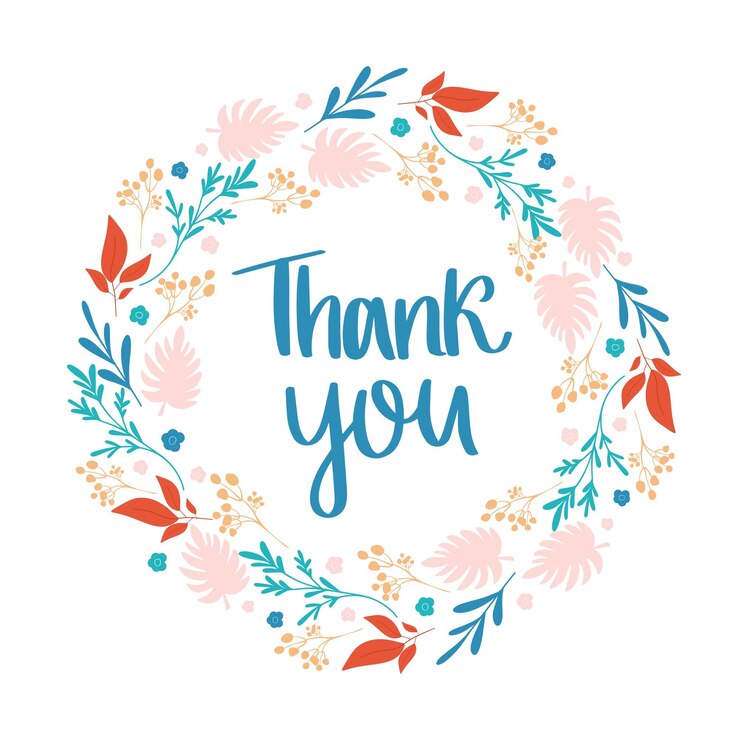 Plantilla floral con letras Banner de diseño con flores y frase Gracias Tarjeta de vector para venta de tarjetas de felicitación promoción