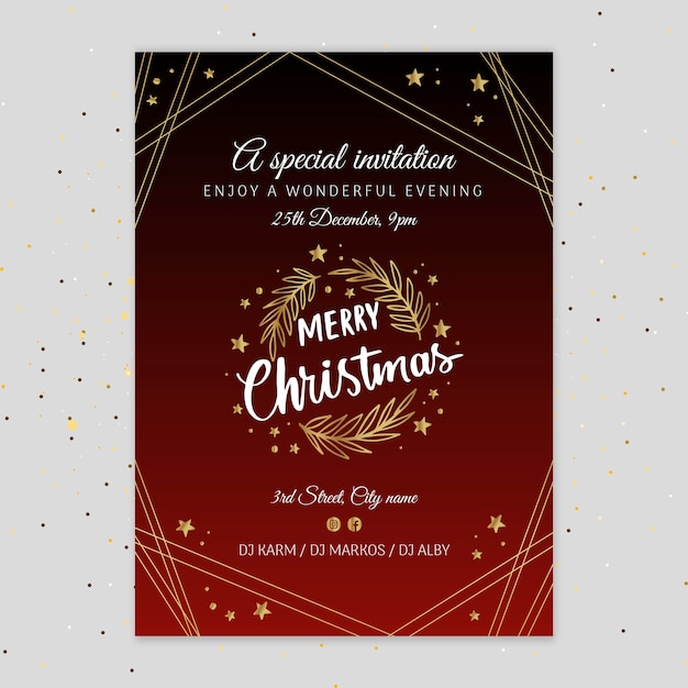 Plantilla de flyer para fiesta de Navidad