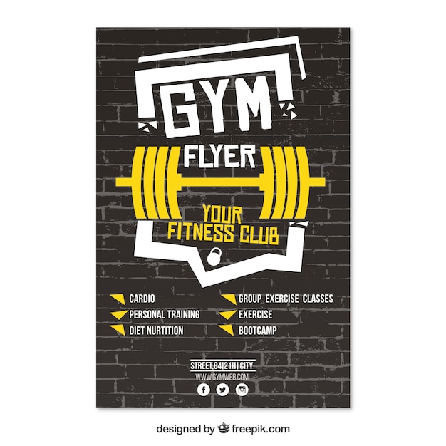 Plantilla de flyer de gimnasio