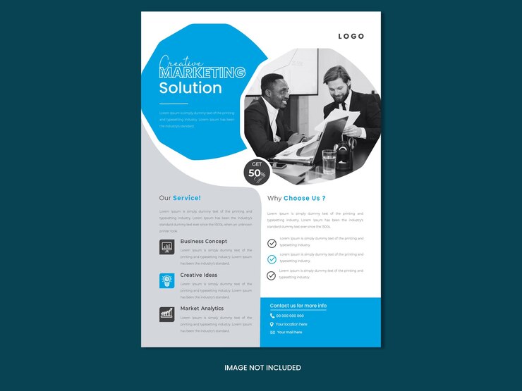 plantilla de folleto de la agencia de marketing digital Vector