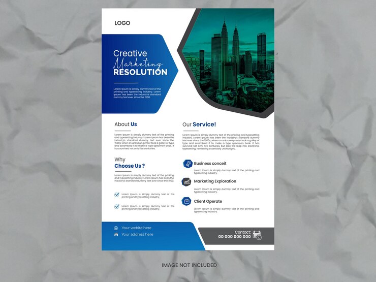 plantilla de folleto de la agencia de marketing digital Vector