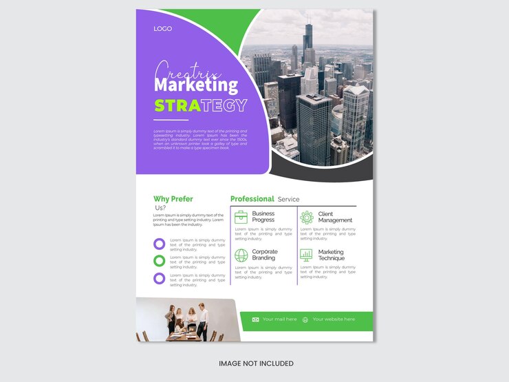 plantilla de folleto de la agencia de marketing digital Vector