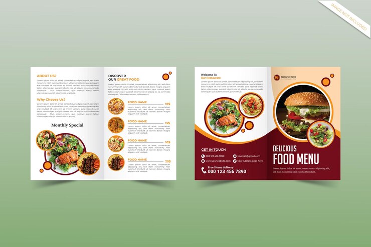 plantilla de folleto alimentario en vector