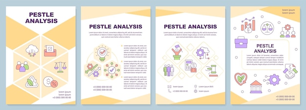 Plantilla de folleto amarillo de análisis pestle